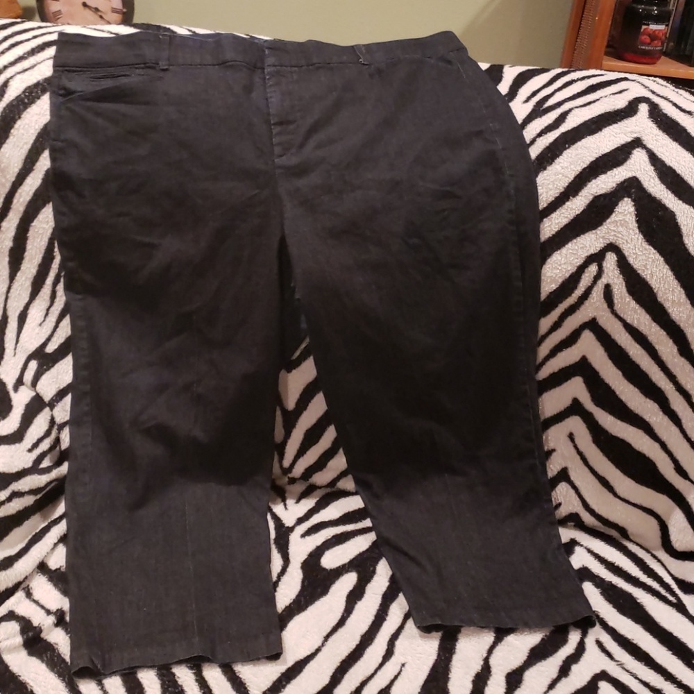 JM Collection Dark wash dressy denim capris